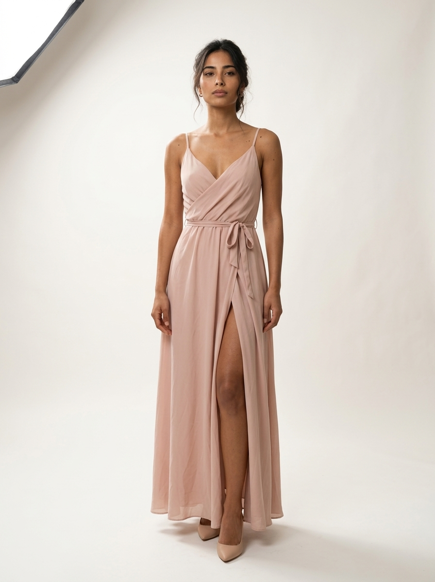 Robe Camélia portée en studio
